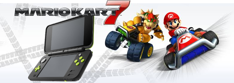 Banner New Nintendo 2DS XL Zwart and Lime Plus Mario Kart 7