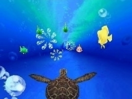 Le jeu se compose de différents mini-jeux, comme cette course contre les tortues de mer !