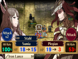 Hier zie je de strategische gameplay van Fire Emblem.