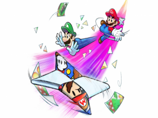 Wanneer <a href = https://www.mario3ds.nl/Nintendo-3DS-spel.php?t=Mario_and_Luigi_Dream_Team_Bros target = _blank>Luigi</a> een magisch boek open laat vallen, komen Paper Mario en papieren vijanden tevoorschijn.